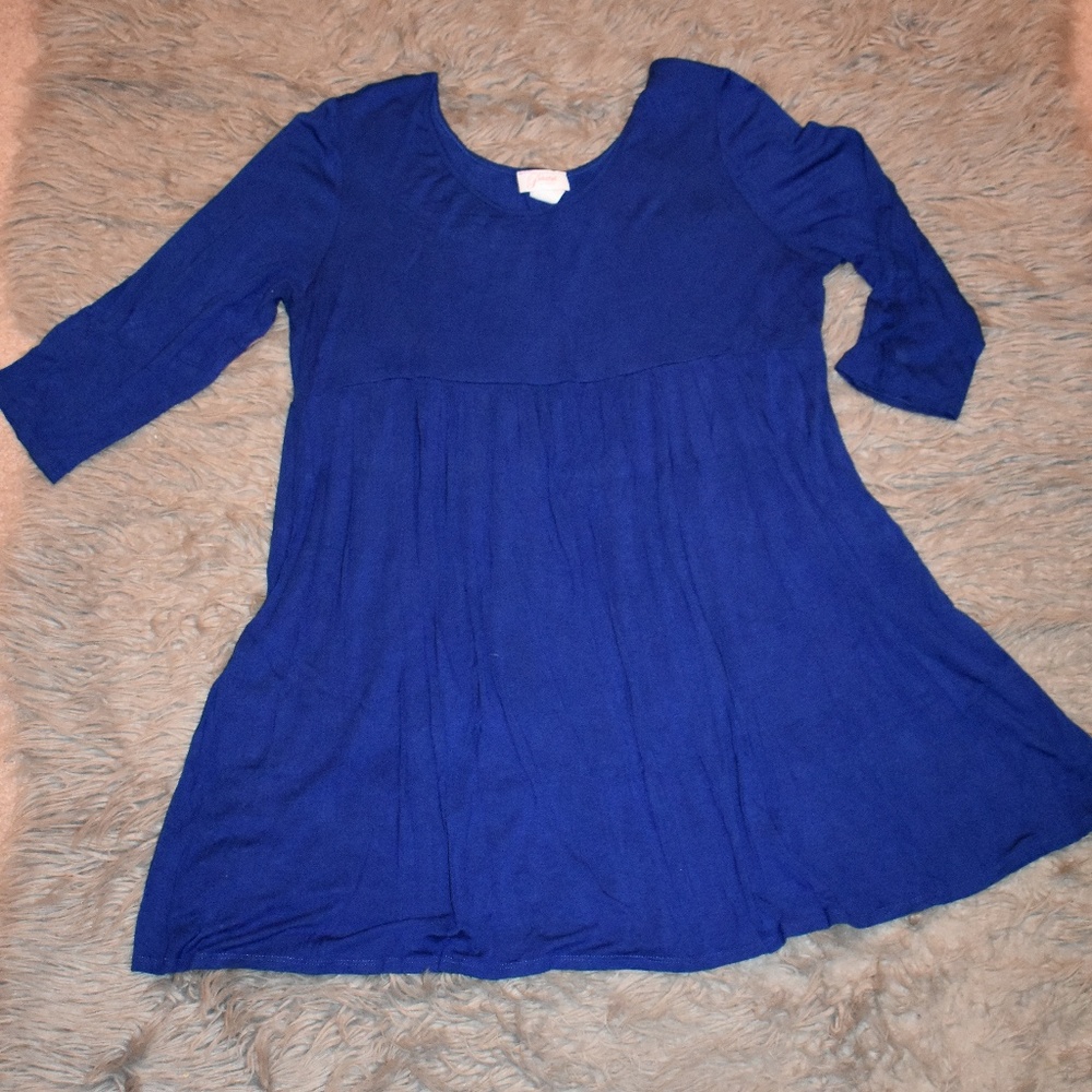 Plus Size Maternity ~ Royal Blue Babydoll Dress